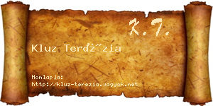 Kluz Terézia névjegykártya